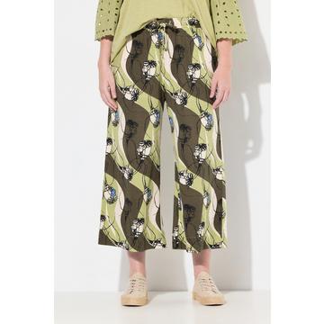 culotte in jersey, motivo a onde, gamba ampia, cotone biologico