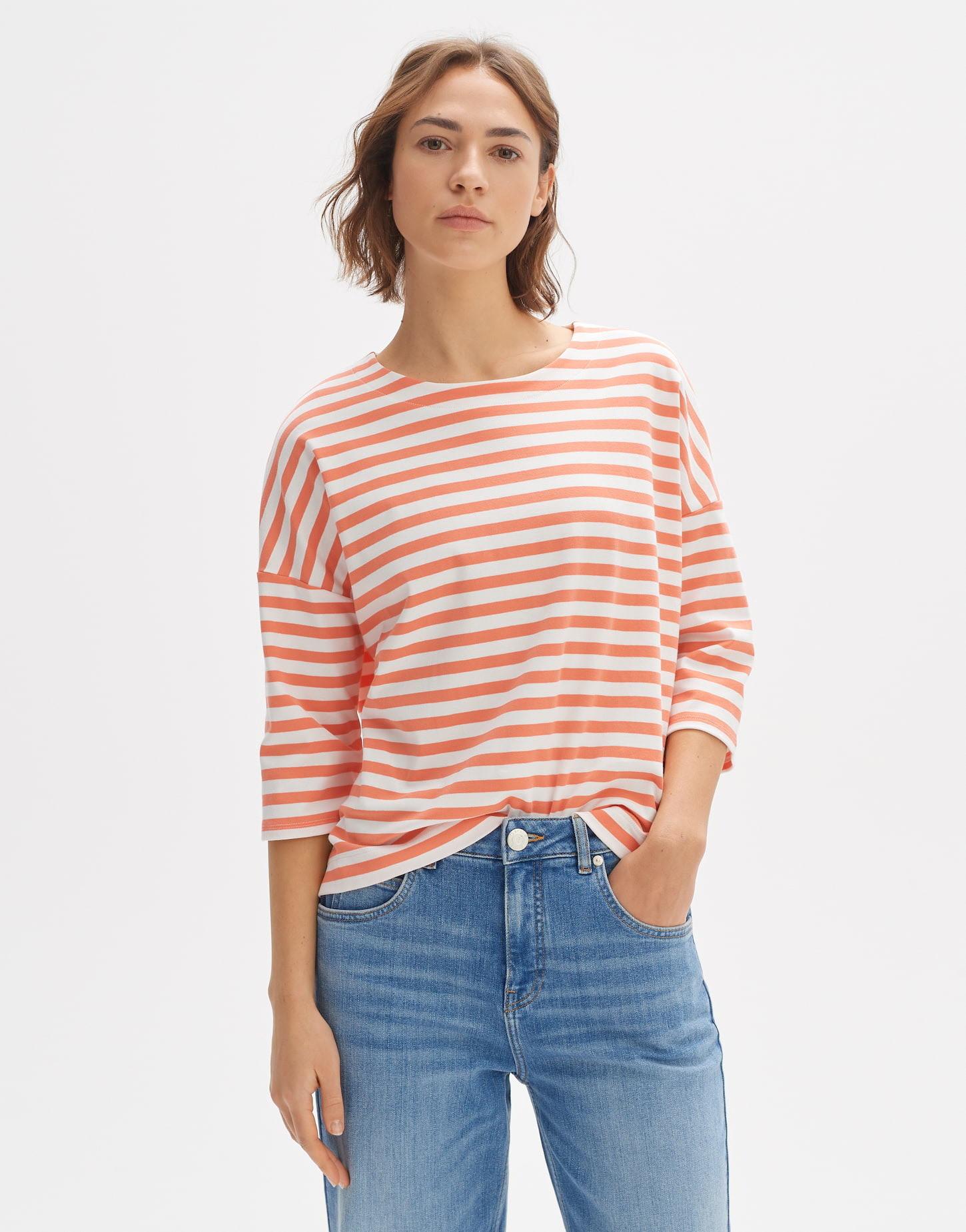 OPUS  Streifenshirt Seifen bold stripe gerader Schnitt 