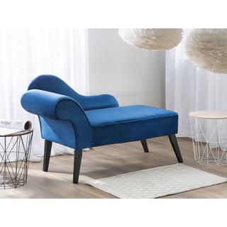 Beliani Chaise longue côté gauche en Velours Glamour BIARRITZ  