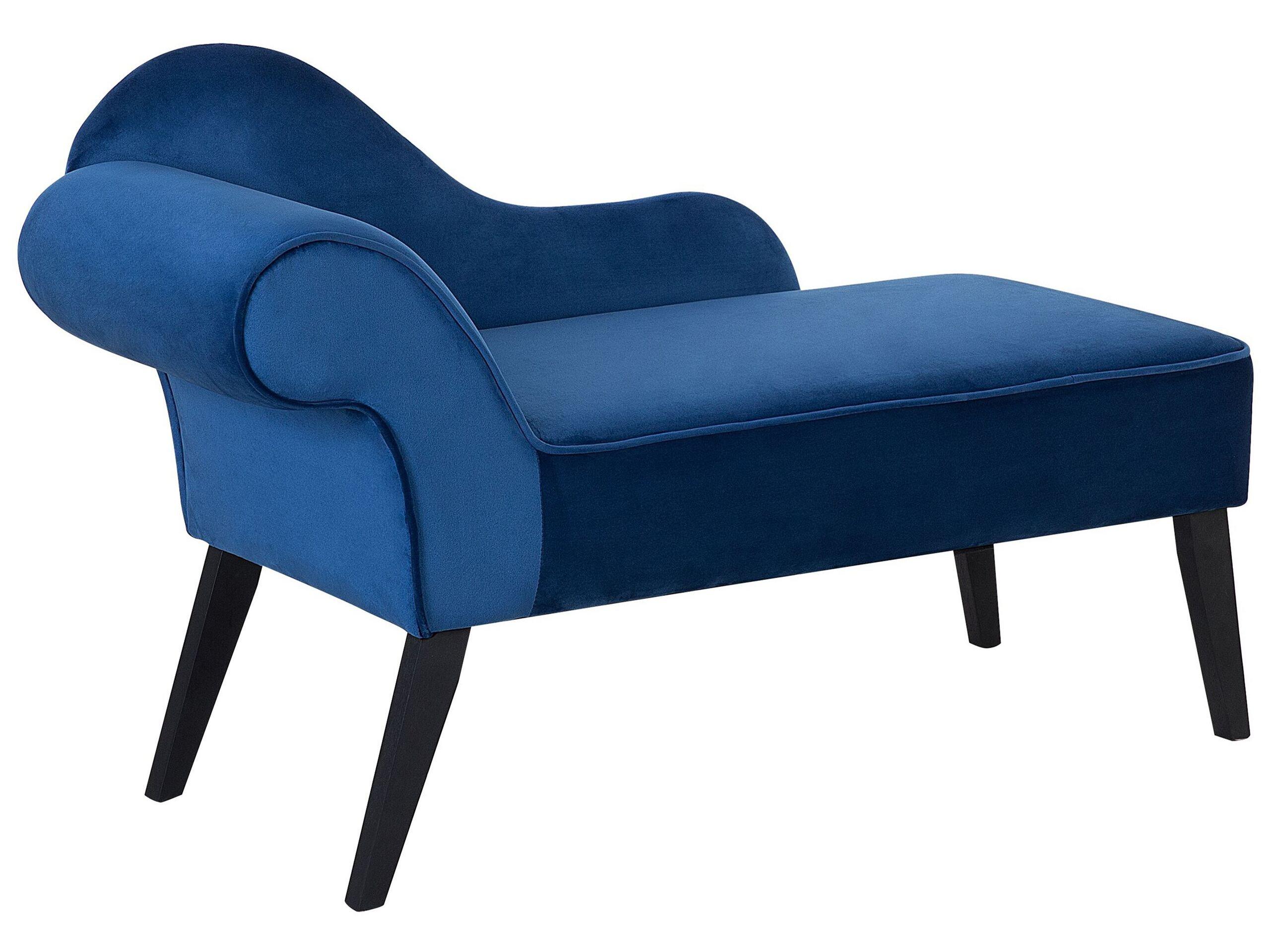 Beliani Chaise longue versione sinistra en Velluto Glamour BIARRITZ  