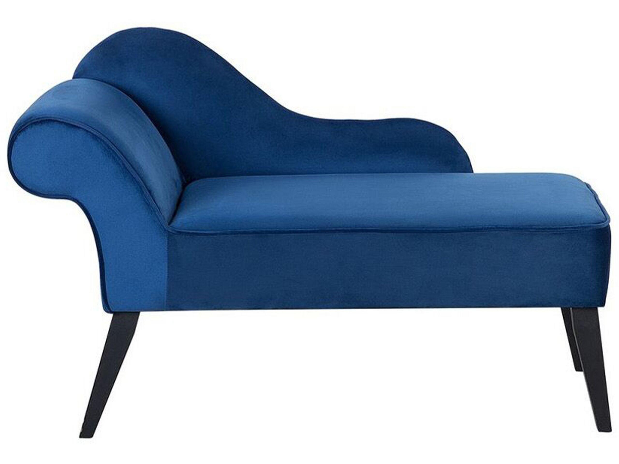 Beliani Chaise longue côté gauche en Velours Glamour BIARRITZ  