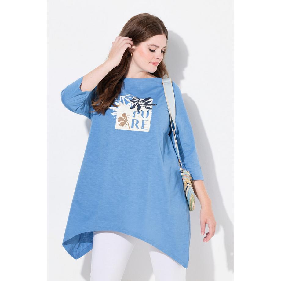 Ulla Popken PURE Scollo a Barca Manica 3/4 Maglia Cotone Biologico  