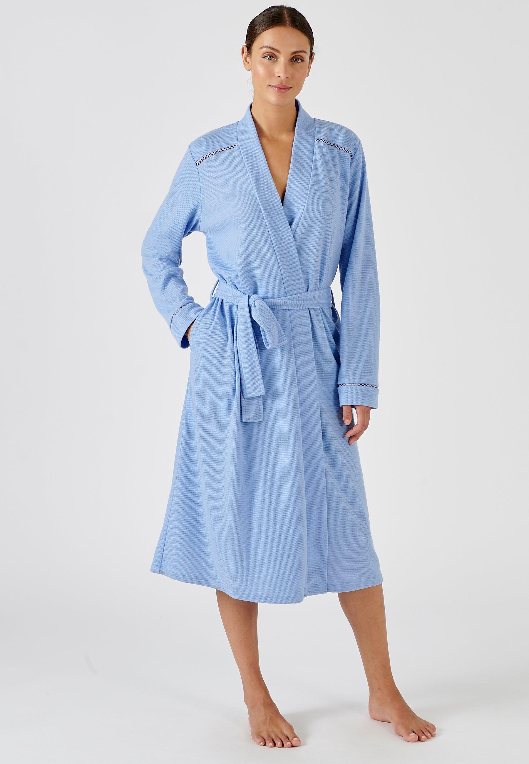 Image of Morgenmantel Mit Waffelmuster. Damen Hellblau 54