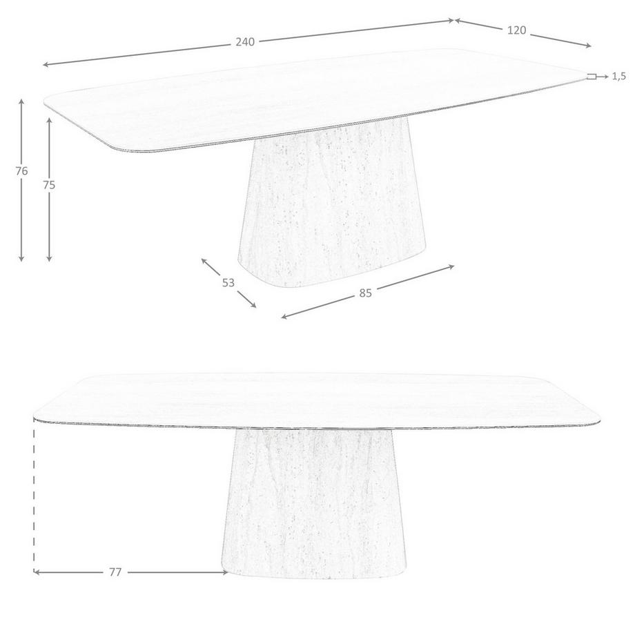 ANGEL CERDA Table de salle à manger ovale en tonneau en marbre porcelaine  