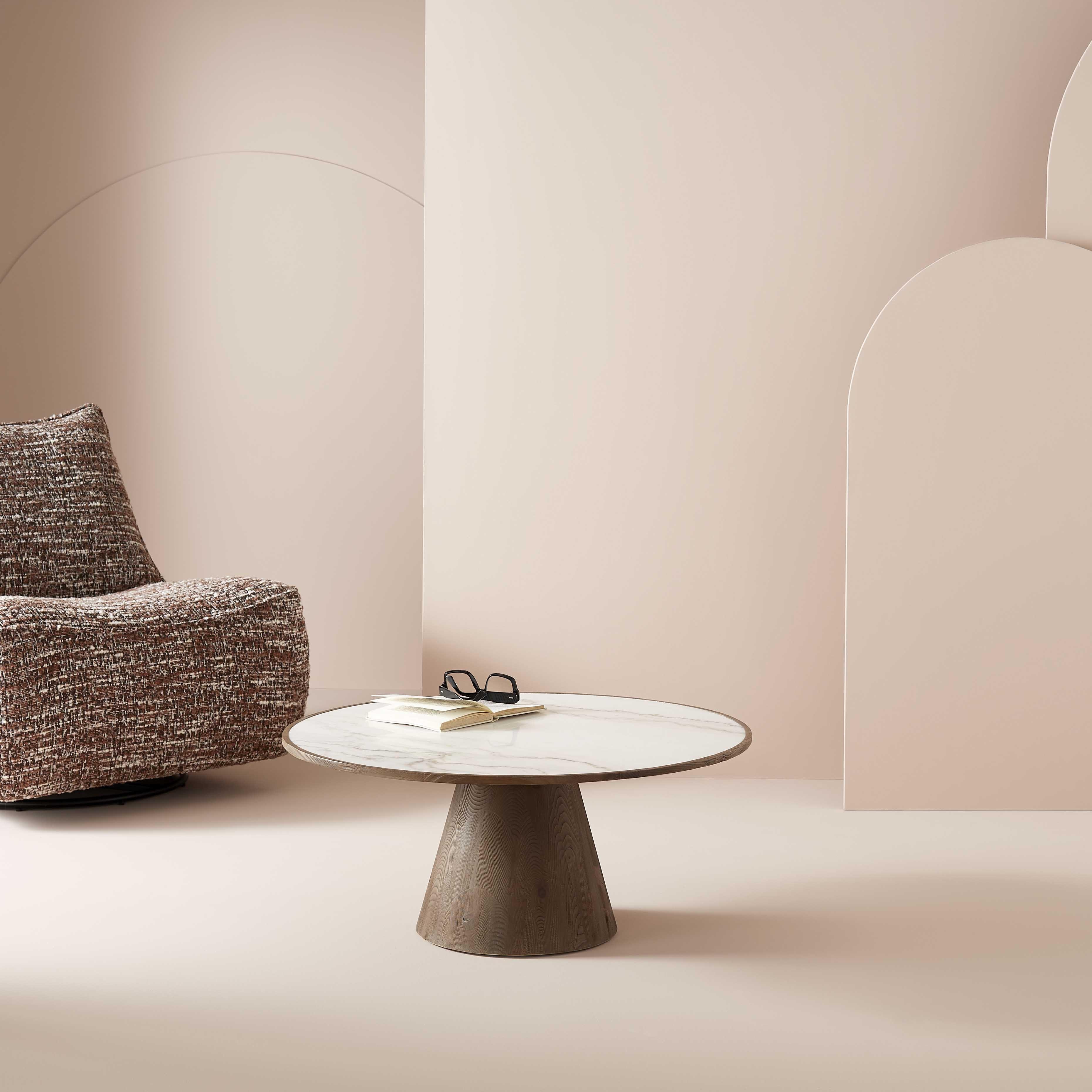 Calicosy Couchtisch aus Eiche und Marmor - MAFRA  