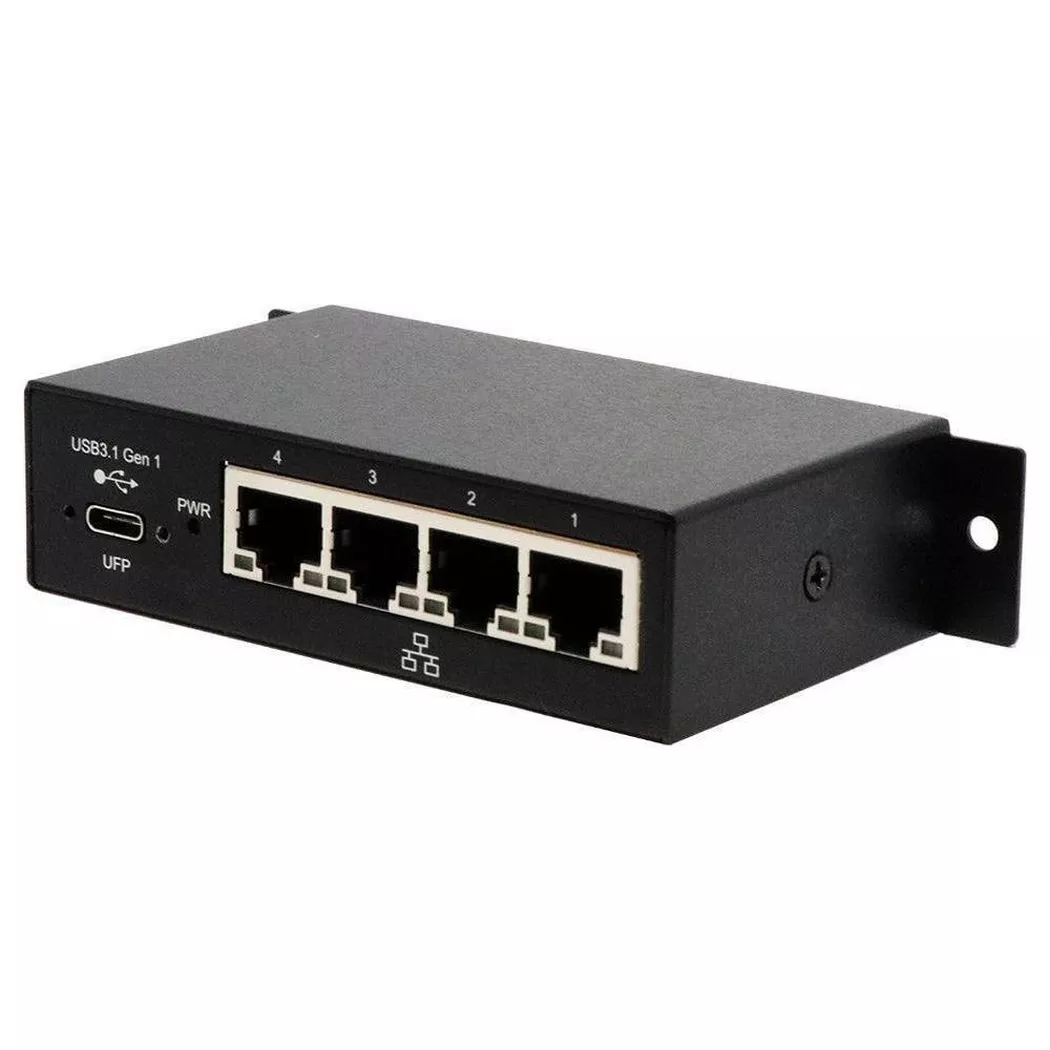 EXSYS - Netzwerk-Adapter USB-C - 4x RJ45, Schwarz