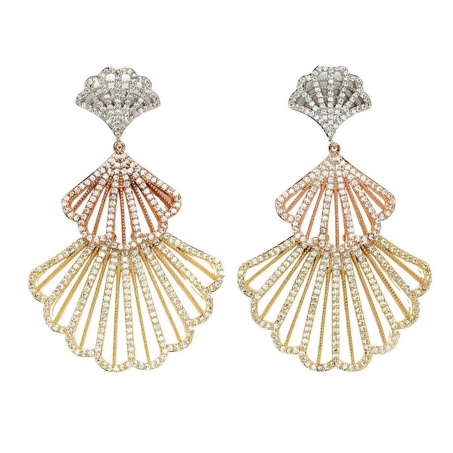 Diva Muschelförmige Hängeohrringe