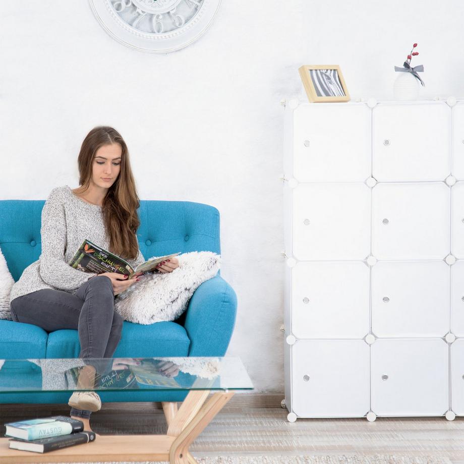 B2X Schraubenloses Kunststoffregal mit 16 Fächern  