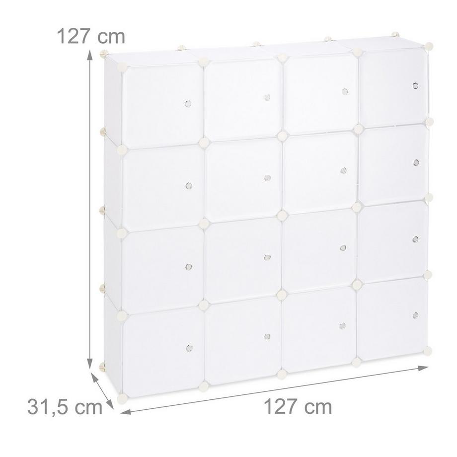 B2X Schraubenloses Kunststoffregal mit 16 Fächern  