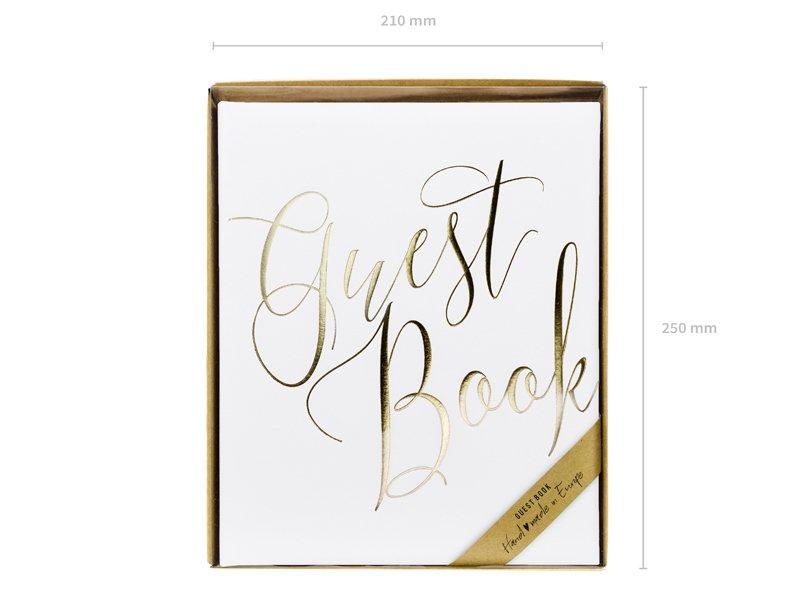 PartyDeco Gästebuch Guest Book 20 x 24.5 cm, Weiss/Gold  