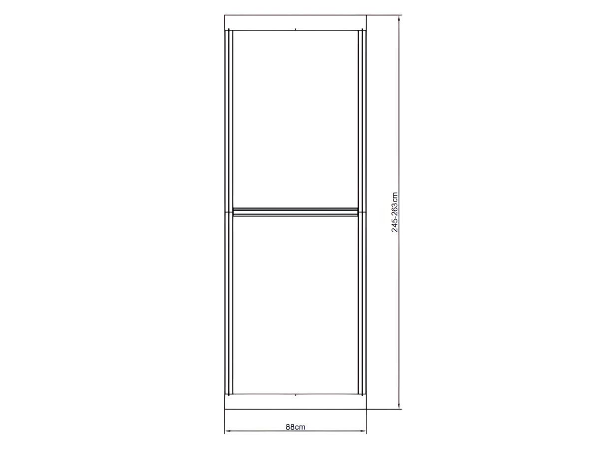 Vente-unique Cloison de séparation d'intérieur vitrée en aluminium L88 x H245 cm anthracite - Hauteur ajustable - SAGAR  