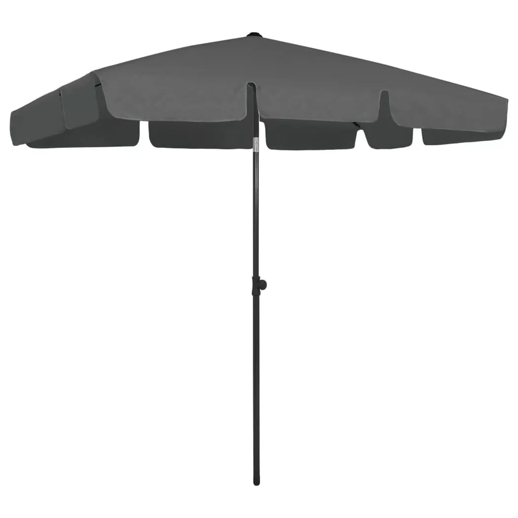 VidaXL - ombrellone da spiaggia, One Size, Grigio