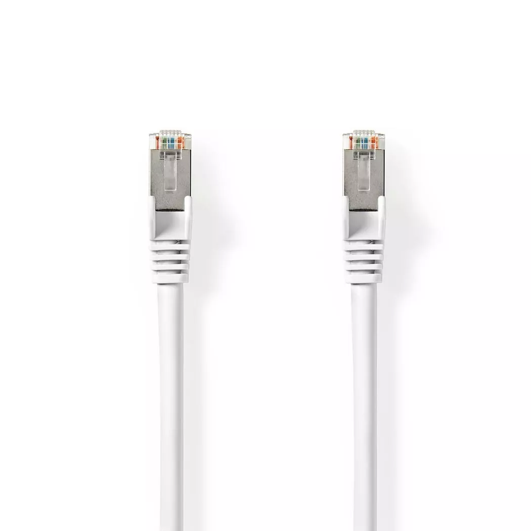 Nedis – Cat 8.1 Netzwerkkabel | S/FTP RJ45-Stecker 10,0 m Rund LSZH Weiß Etikett, One Size