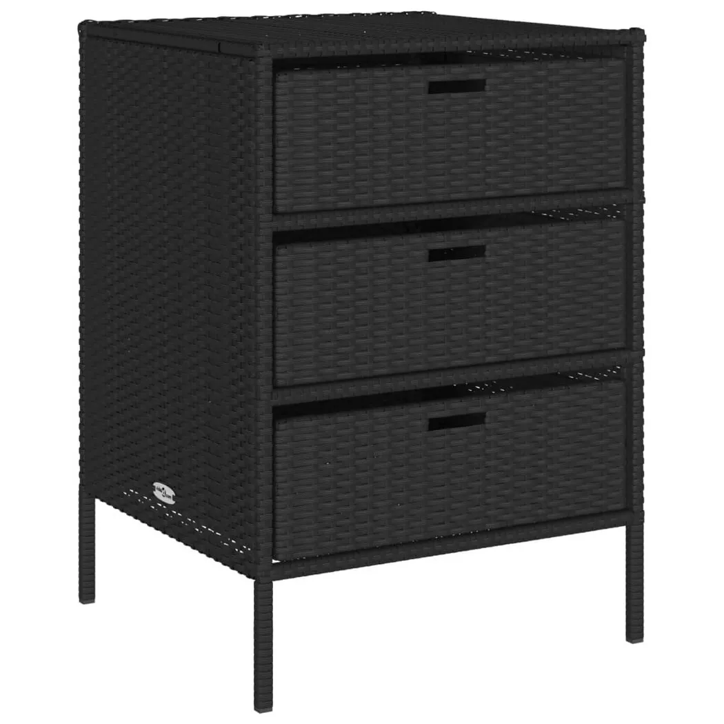 VidaXL - Armoire de rangement de jardin rotin synthétique, One Size, Noir