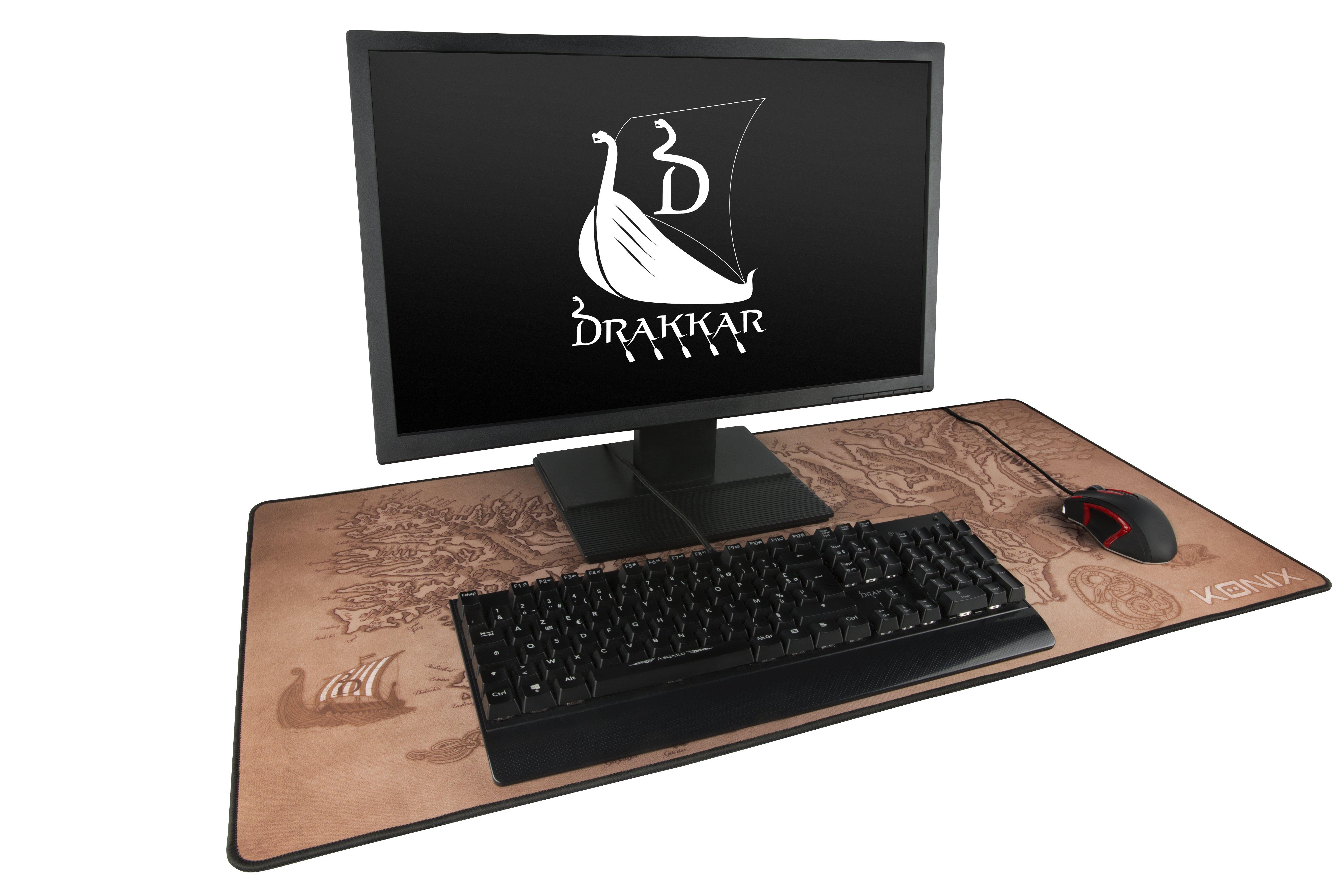 KONIX  Arnafelds Tappetino per mouse per gioco da computer Beige, Nero, Marrone 