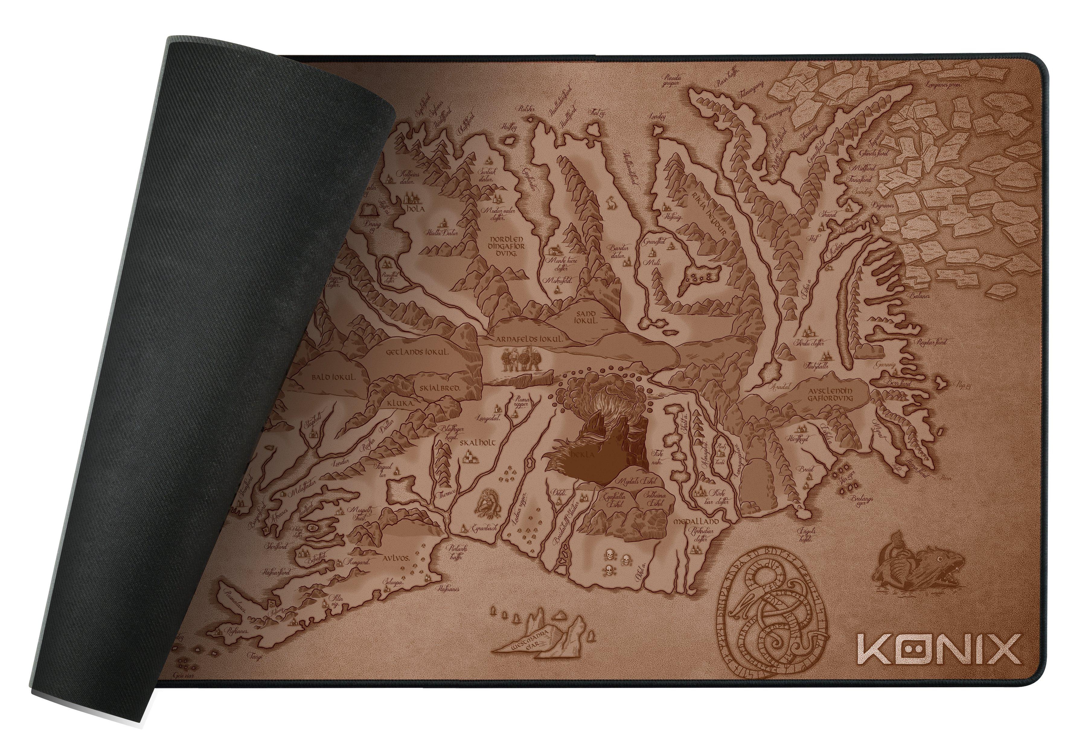 KONIX  Arnafelds Tappetino per mouse per gioco da computer Beige, Nero, Marrone 