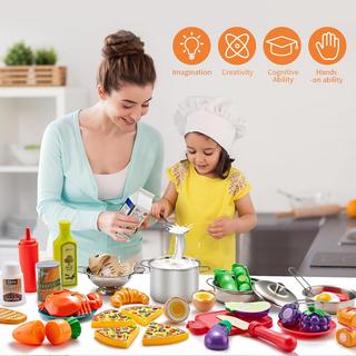 Activity-board  ensemble de jeu de Cuisine pour enfants 52pc avec Nourriture de jeu 