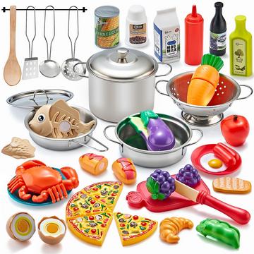 ensemble de jeu de Cuisine pour enfants 52pc avec Nourriture de jeu