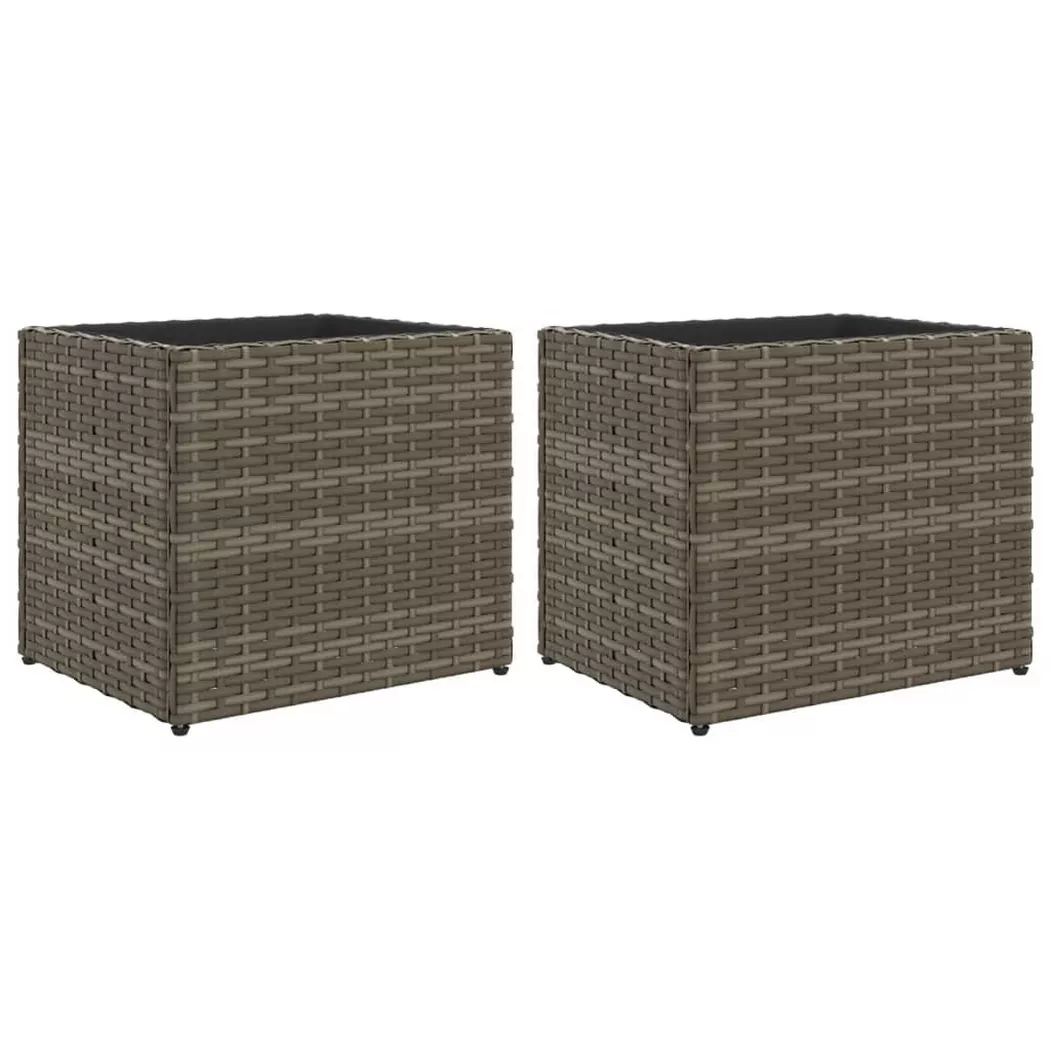 VidaXL - Jardinière rotin synthétique, One Size, Gris
