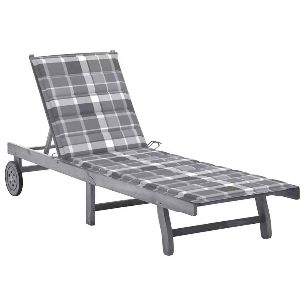 VidaXL - Sonnenliege akazienholz, One Size, Grau
