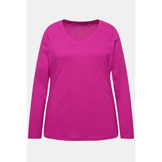 Ulla Popken  Maglia aderente con scollo a V e maniche lunghe 