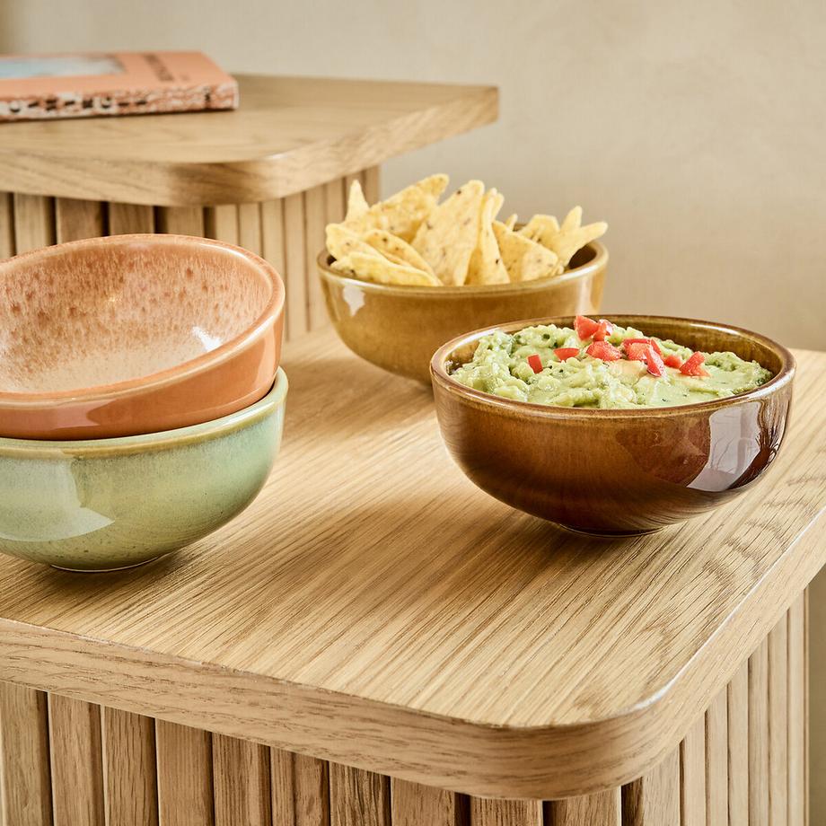 La Redoute Intérieurs Lot de 4 petits bols en grès émail réactif  