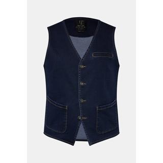 JP1880  Gilet en jean FLEXNAMIC®, avec encolure en V 