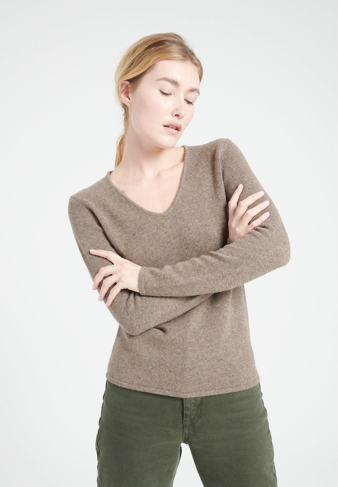 Studio Cashmere8  LILLY 20 Pullover mit V-Ausschnitt 4 Fäden - 100% Kaschmir 