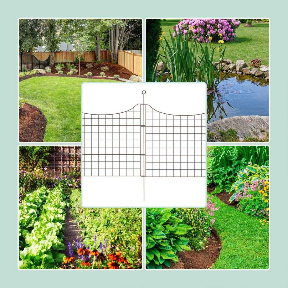 Northix  Teichzaun mit 5 Teilen und Unterbögen 