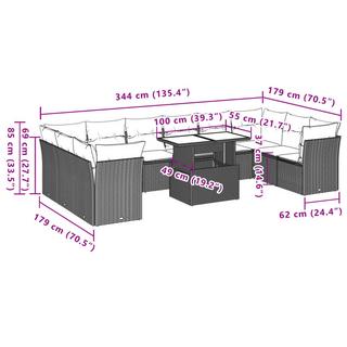 VidaXL Garten sofagarnitur poly-rattan  