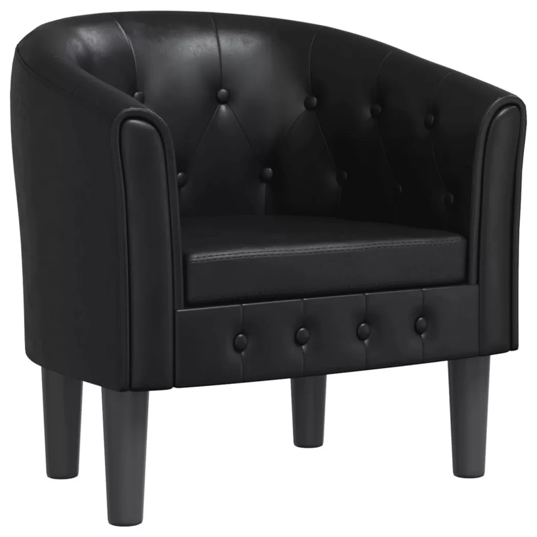 Chaise cabriolet noir similicuir Vidaxl