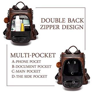 Only-bags.store Rucksack aus weichem PU-Leder Diebstahlsicher Wasserdicht  