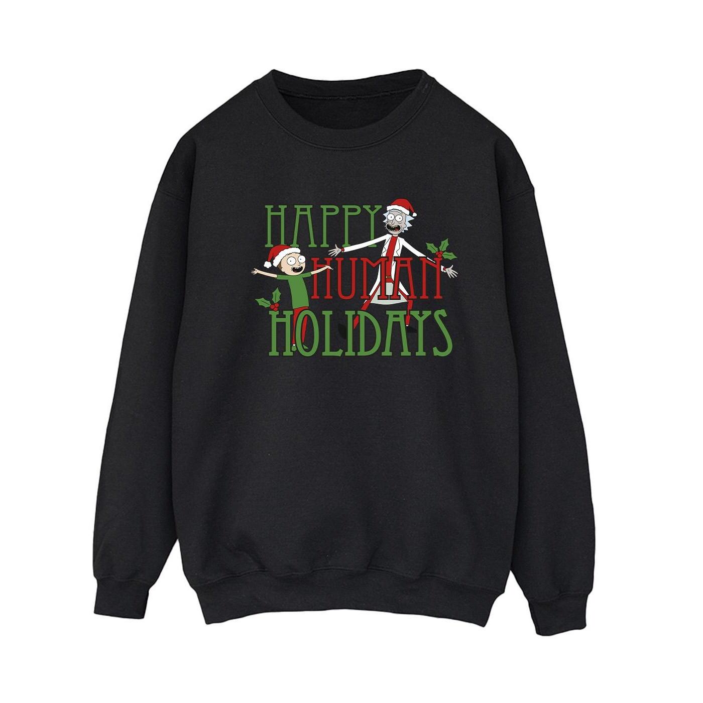 Image of Happy Human Holidays Sweatshirt Damen Schwarz XL