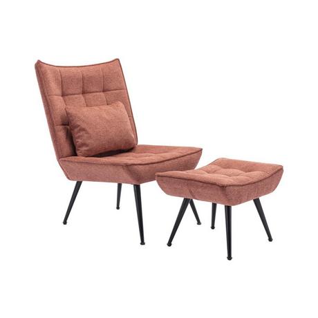 Vente-unique Sessel mit Fußstütze - Stoff - Terracotta - MARACAO  