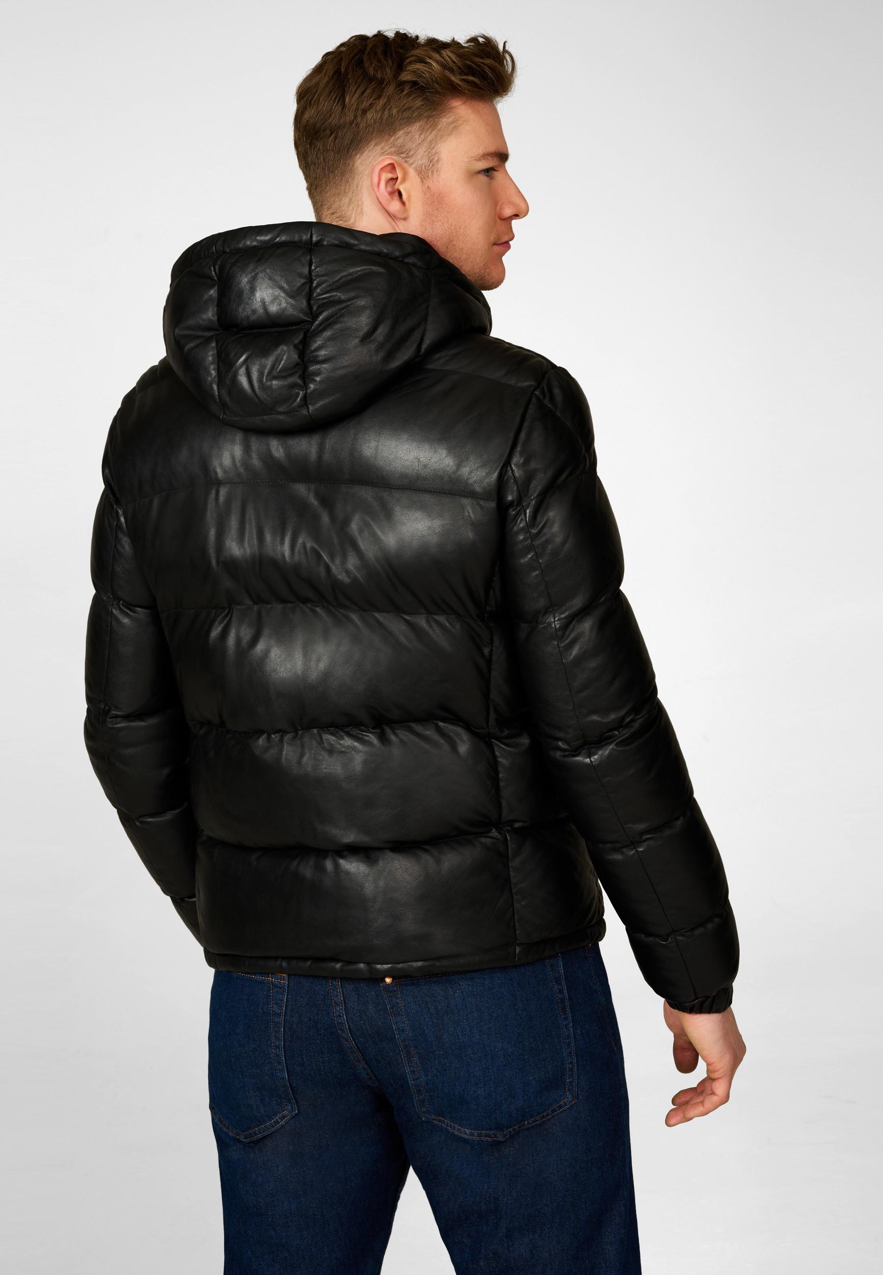 RICANO  Lederjacke Vince, Steppjacke mit Kapuze 