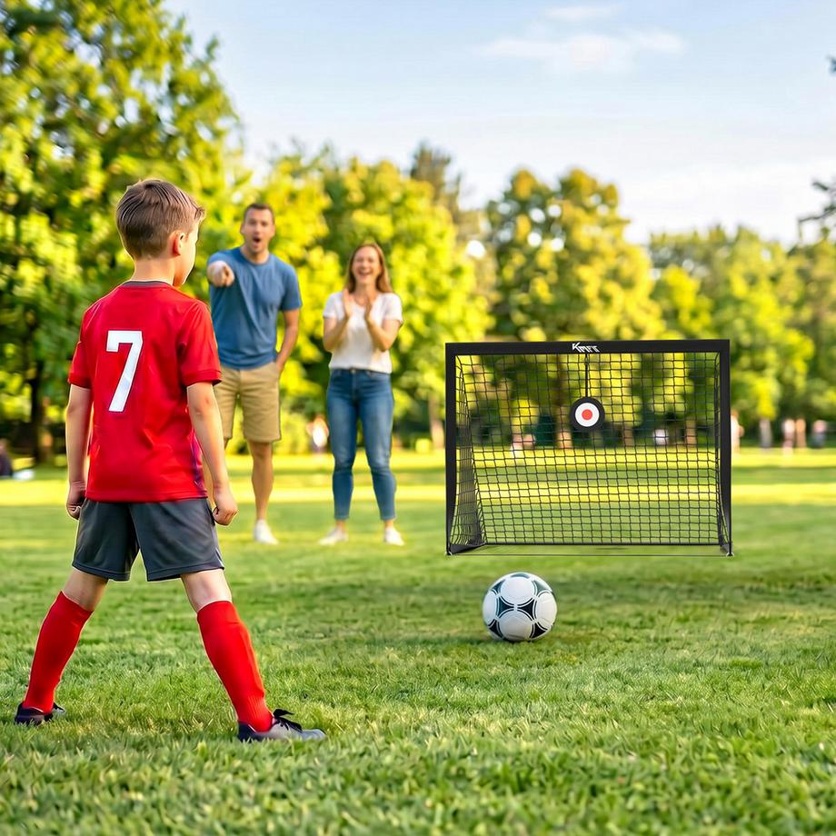 KM-Fit  Set di 2 porte da calcio con bersagli regolabili per l'allenamento 