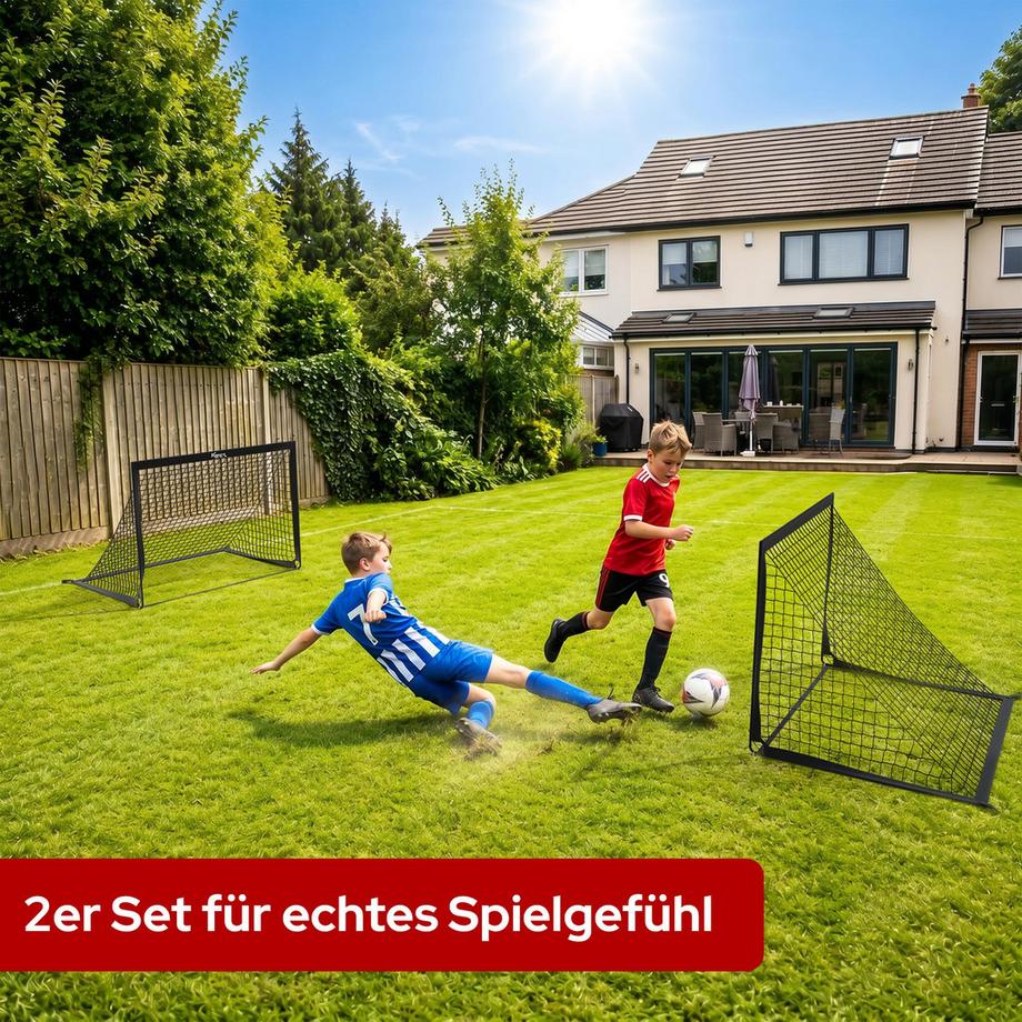 KM-Fit  Set di 2 porte da calcio con bersagli regolabili per l'allenamento 