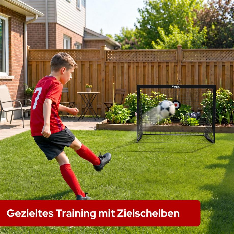 KM-Fit  Set di 2 porte da calcio con bersagli regolabili per l'allenamento 