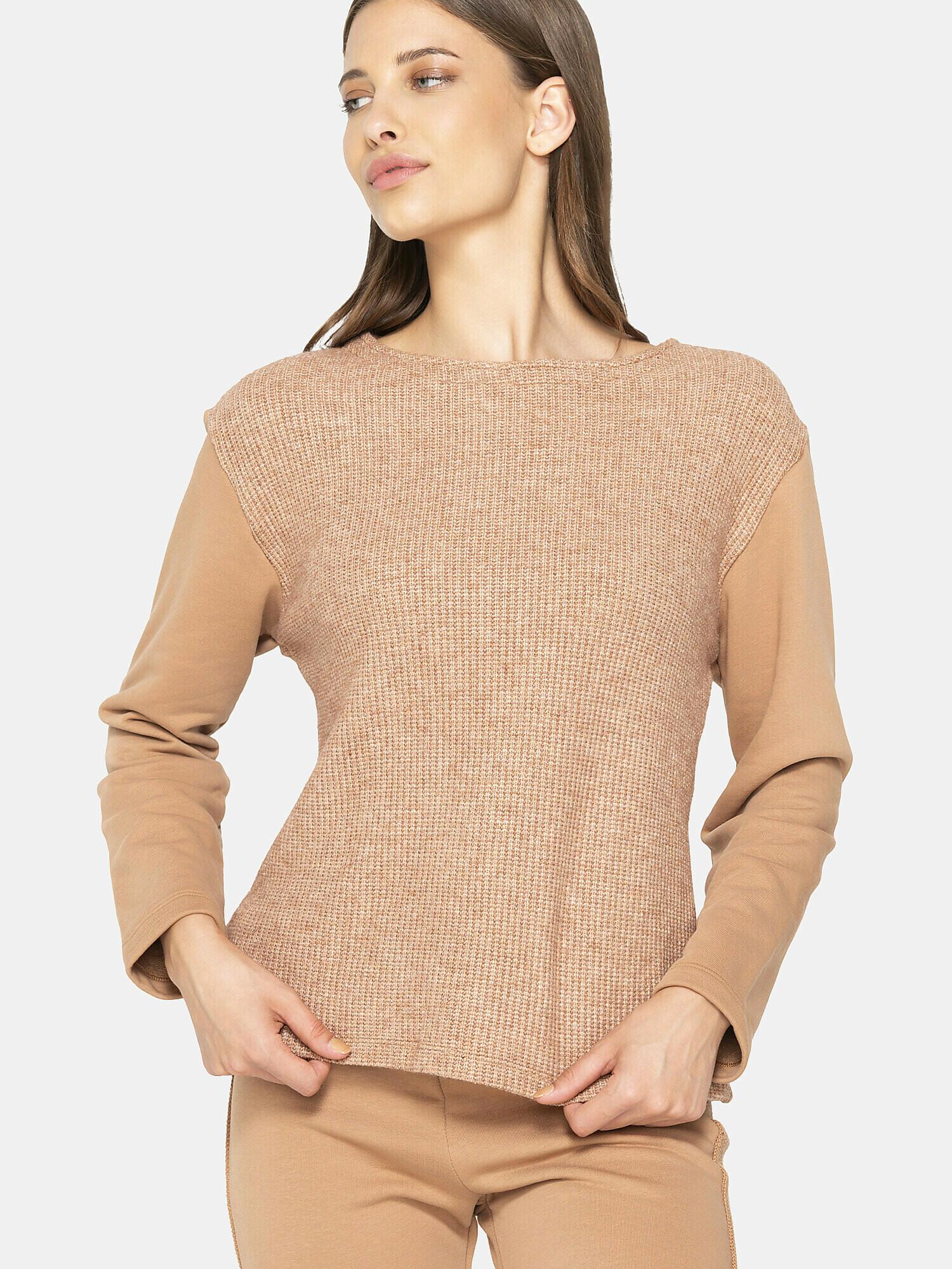 Image of Top Mit Langen Ärmeln Sweetened Damen Braun S
