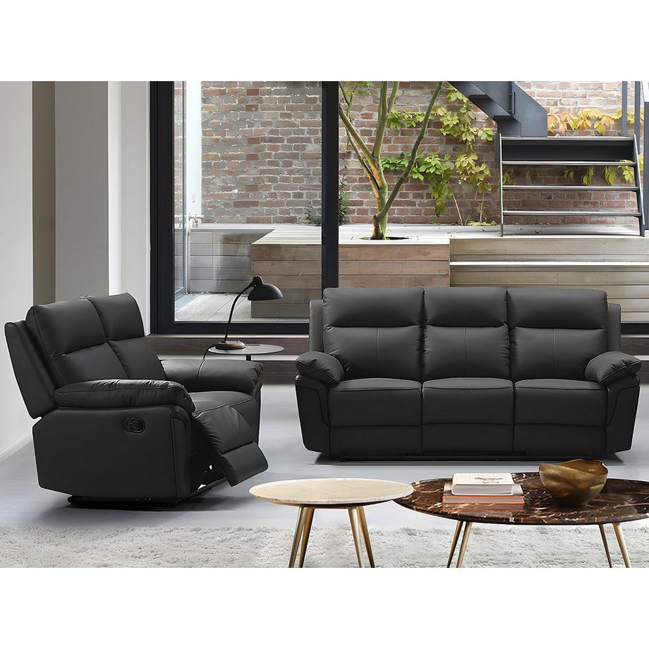 Vente-unique Relaxgarnitur 3+2 Büffelleder PAKITA  