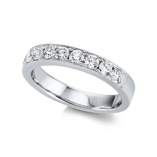 Image of Mémoire-ring 750/18k Weissgold Diamant 0.71ct. Damen Silber 54