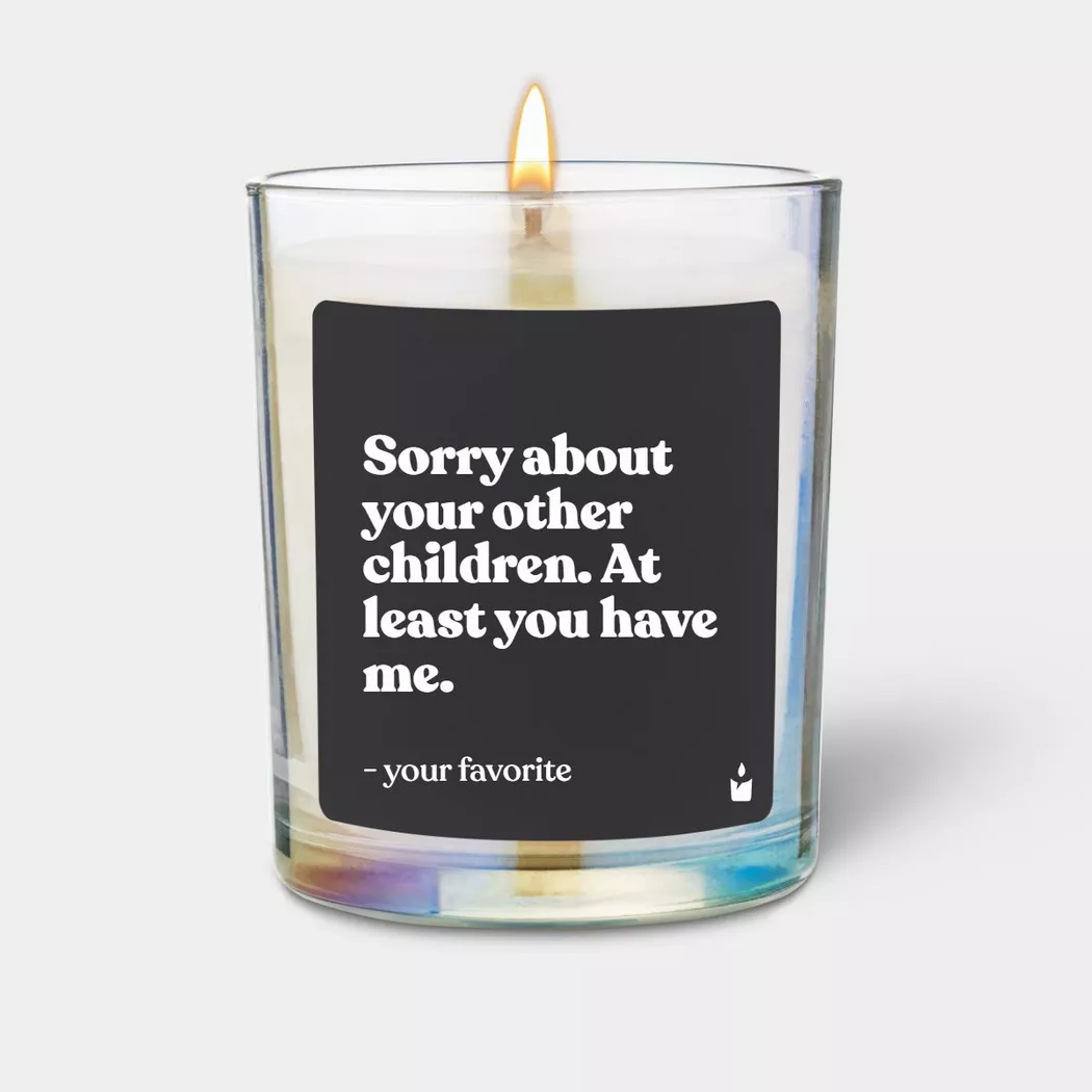 CandleHand - Duftkerze Flowery Sorry about your other children. At least you have me. - your favorite, 7X8X7CM, Transparent