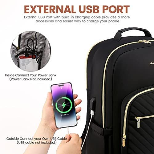 Only-bags.store  Sac à dos, grand sac pour ordinateur portable 15,6 pouces, sac à dos d'école étanche, sac à dos pour adolescents noir avec port de chargement USB, sac à dos élégant pour l'école et l'université 