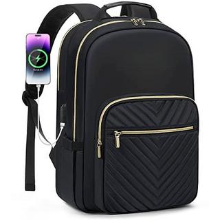 Only-bags.store  Sac à dos, grand sac pour ordinateur portable 15,6 pouces, sac à dos d'école étanche, sac à dos pour adolescents noir avec port de chargement USB, sac à dos élégant pour l'école et l'université 