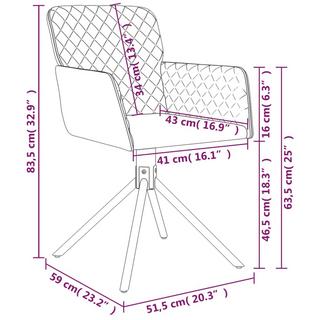 VidaXL Chaise de salle à manger pivotante velours  