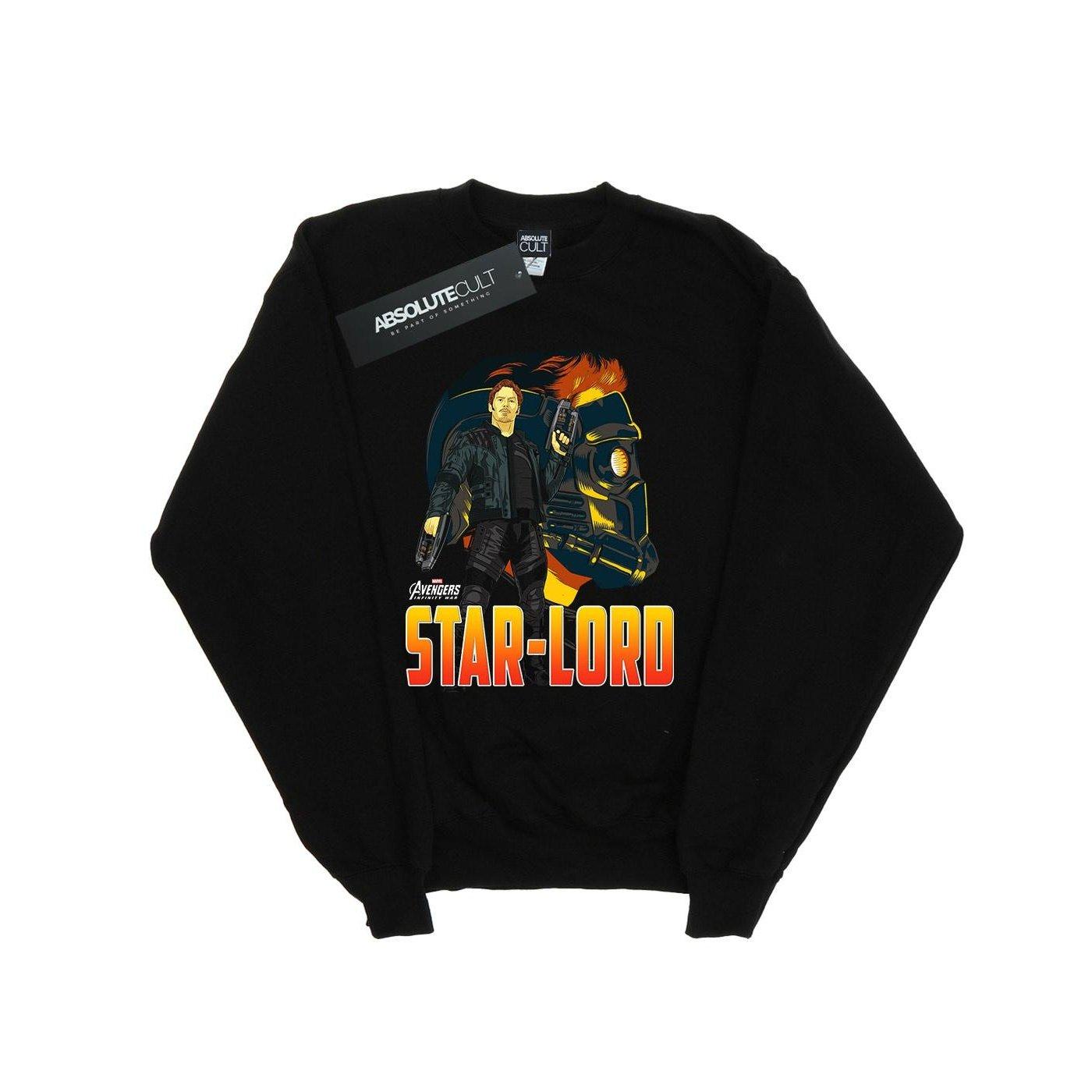 Image of Avengers Infinity War Star Lord Character Sweatshirt Unisex Schwarz 152-158