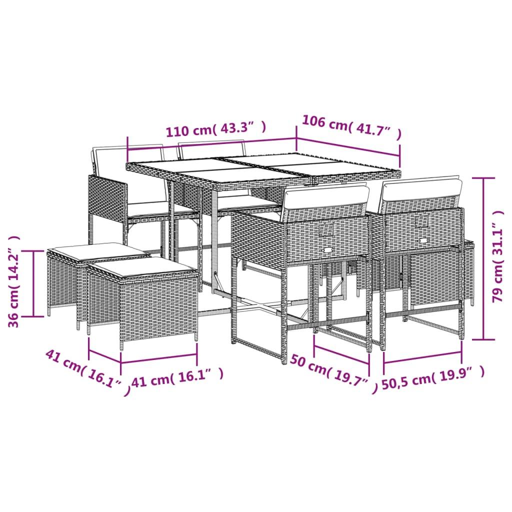 VidaXL Garten essgruppe poly-rattan  