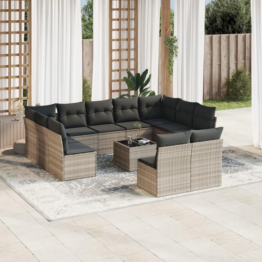 VidaXL set divano da giardino Polirattan  