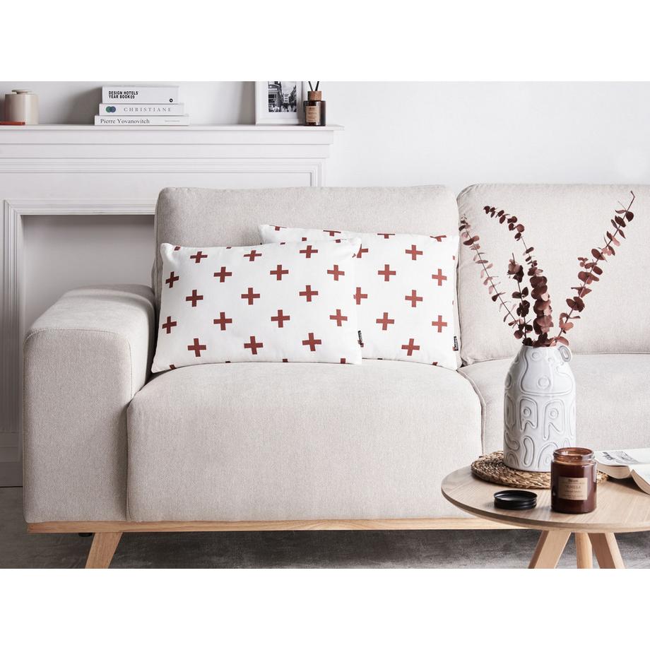 Beliani Lot de 2 coussins décoratifs en Coton  VELLEIA  