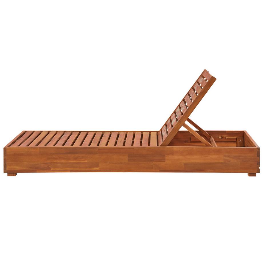 Beliani Sonnenliege mit Kissen aus Akazienholz  FANANO  